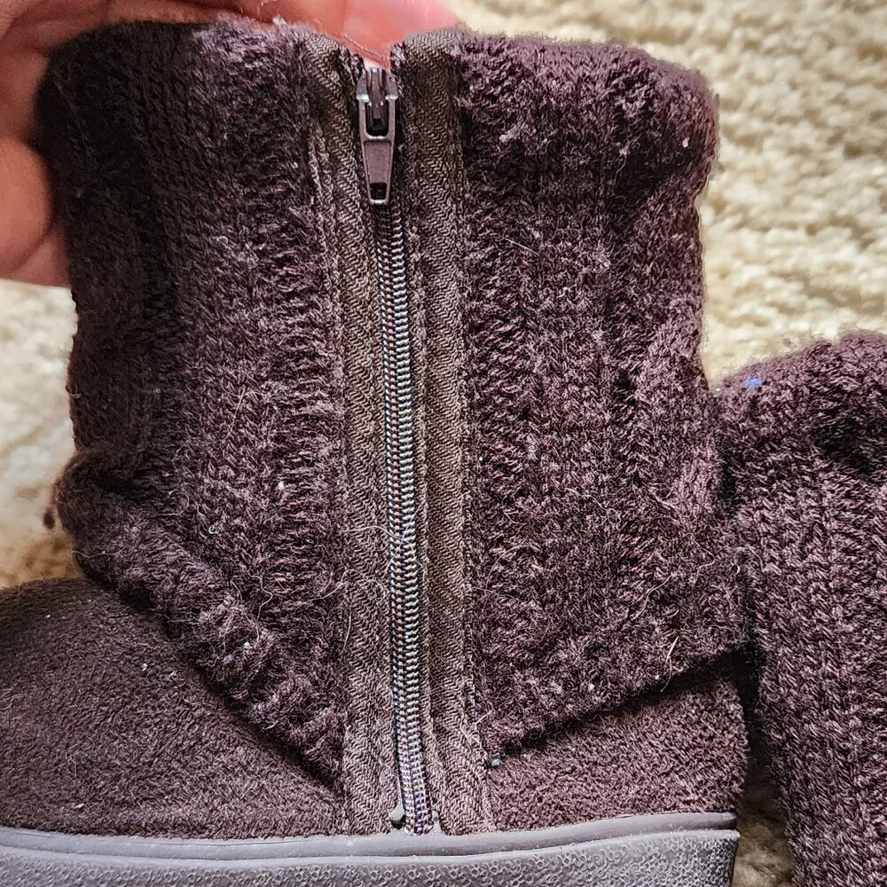 REDVOLUTION - Toddler Girl Boots Dark brown PU Leather boots. Size 7